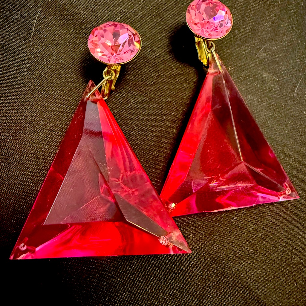Vogue Radiant Pink And Gold Earrings